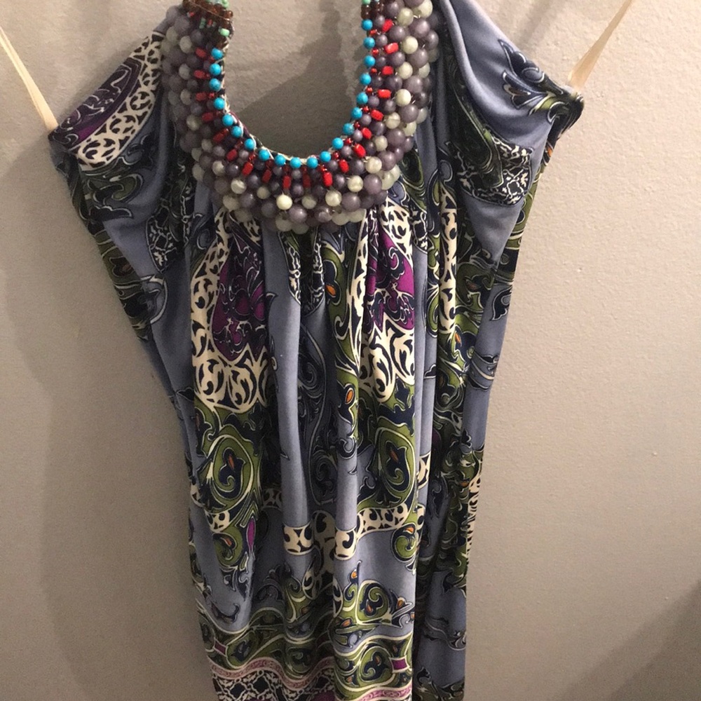 Sky Women's Paisley Print Sleeveless Top in Gray, Green & Purple